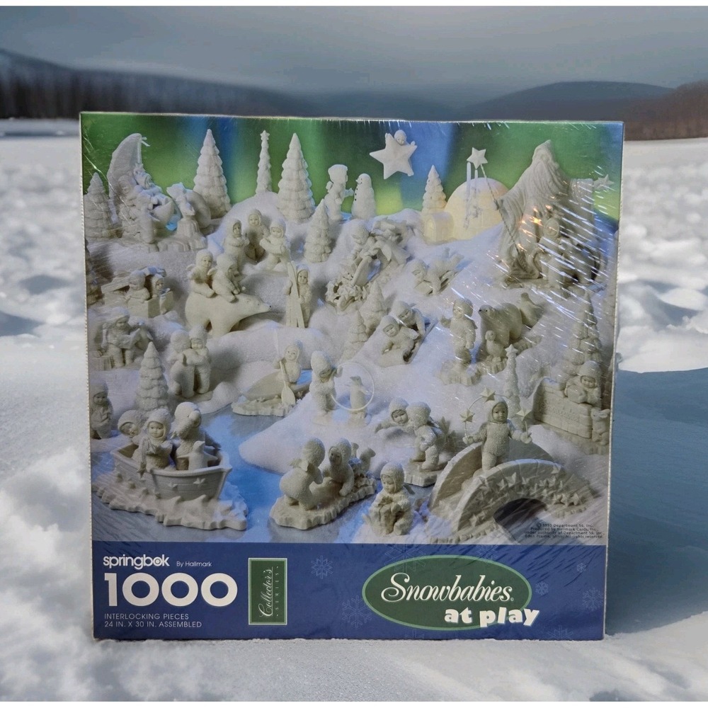 VTG NEW Snowbabies JIGSAW PUZZLE Springbok By Hallmark Dept 56 1000 Piece SEALED